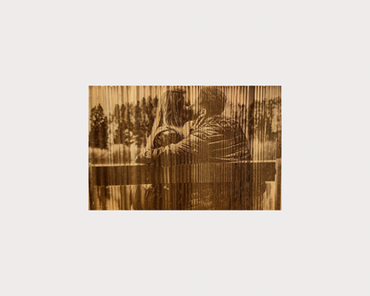 Holzfoto, Kiefer geflammt-rustikal