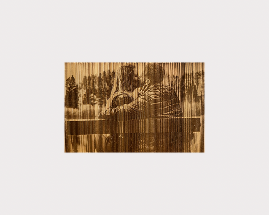 Holzfoto, Kiefer geflammt-rustikal