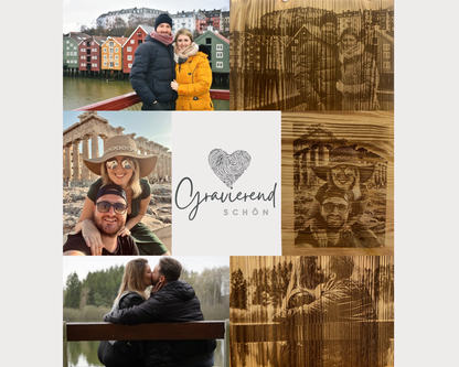 Holzfoto, Kiefer geflammt-rustikal