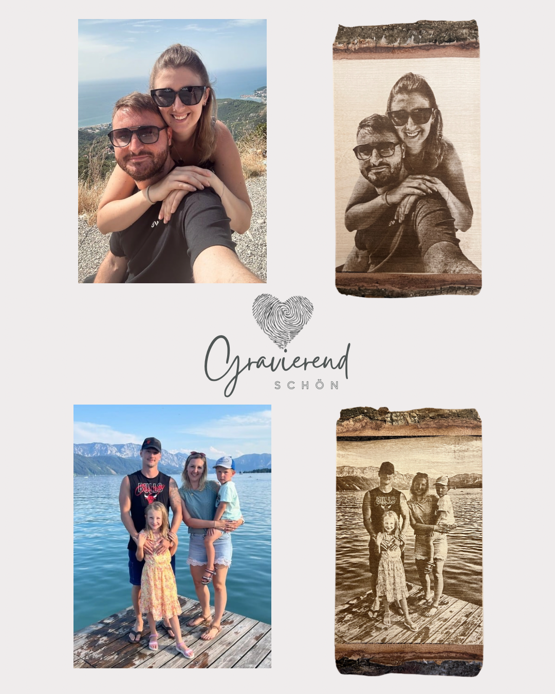 Holzfoto klein, Birke massiv