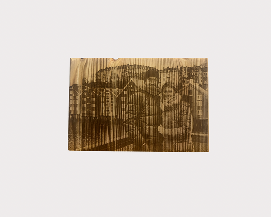 Holzfoto, Kiefer geflammt-rustikal