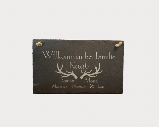 Willkommensschild Name mit Vornamen