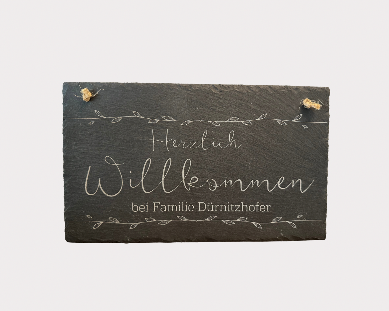 Willkommensschild Name + Ranke