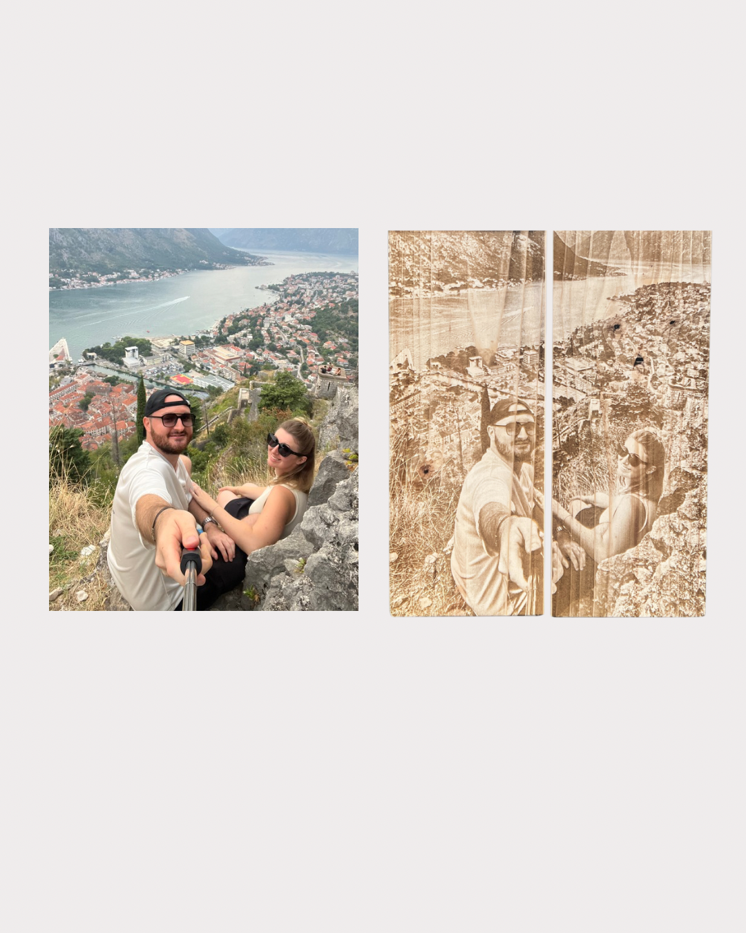 Holzfoto 2-teilig, Fichte